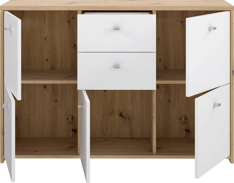 FORTE Kommode CHEST, Breite ca. 114 cm, Weiß, – Produktbild 1 von 5