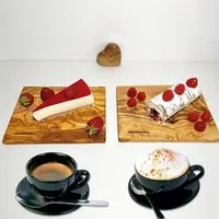 NATUREHOME NATUREHOME Kuchen-Teller Frühstücksbrett Olivenholz 25x15 cm und Sets – Produktbild 4 von 7