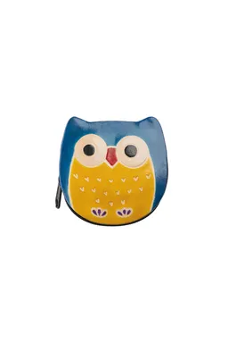 Tranquillo Handgeprägte Geldbörse OWLLIT Blau – Leder - blau – Produktbild 1 von 1
