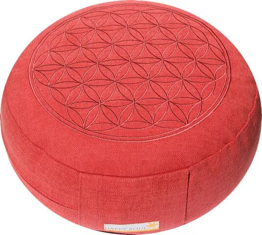 Happy Soul Happy Soul Meditationskissen Leinen Baumwolle, Ziegelrot, – Produktbild 2 von 4