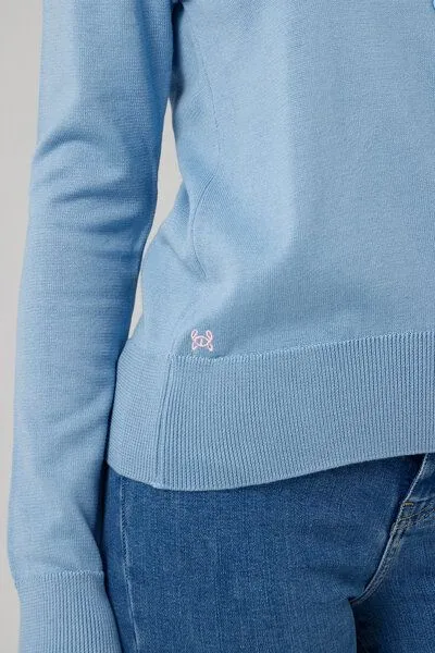 GORG GORG Damen Strickjacke mit Rundhalsausschnitt, Hellblau, – Produktbild 3 von 4
