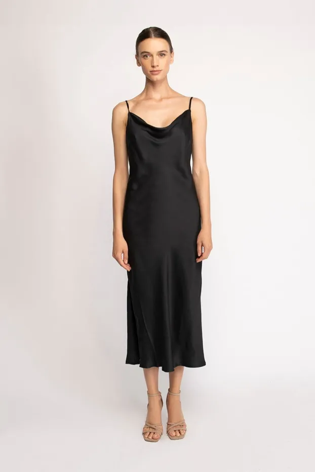 Neu Nomads Neu Nomads Damen vegan Kleid Cowl Neck Schwarz, Schwarz, – Produktbild 2 von 2