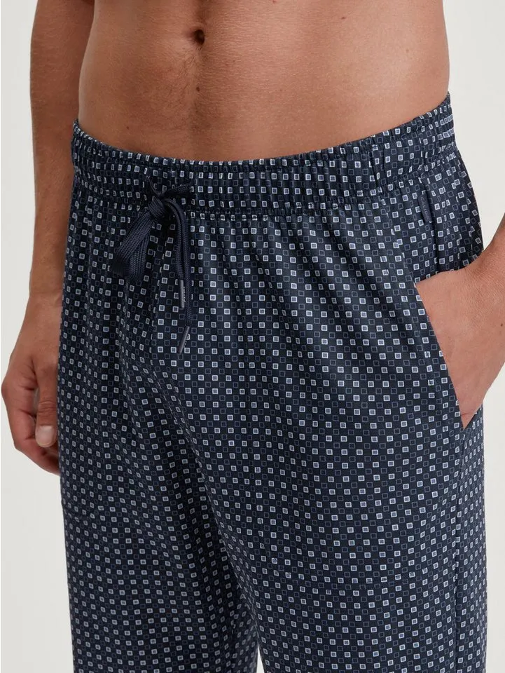 CALIDA CALIDA Pyjamahose Remix Basic Sleep lockerer gerader Schnitt, Gummibund, Seitentaschen, Single Jersey, Blau, – Produktbild 3 von 4