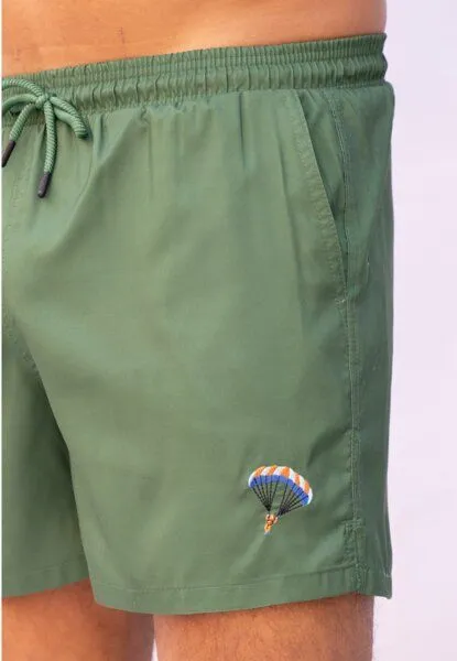Narwal Narwal Badehose mit Stick-Motiv, Green (parachute), – Produktbild 1 von 1