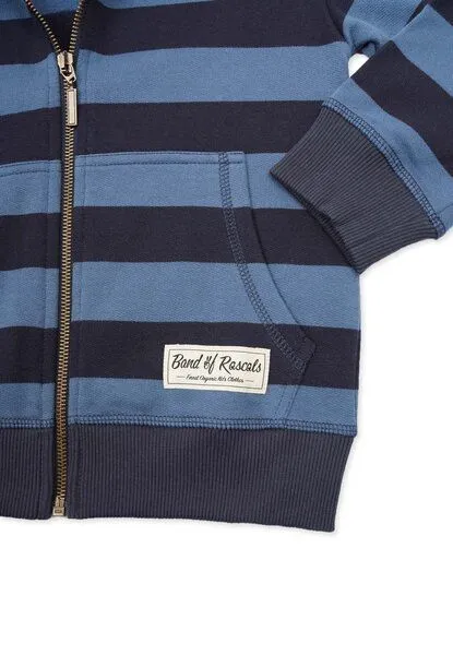 Band of Rascals Band of Rascals Striped Zip Hooded, Navy-blue, – Produktbild 3 von 3