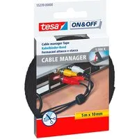 Tesa tesa Kabelmanager 'On & Off' schwarz, 5 m x 10 mm – Produktbild 1 von 1