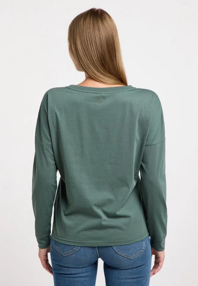 ragwear ragwear Langarmshirt SHIMONA LONG in dezenter Oversized-Form, Grün, – Produktbild 3 von 5