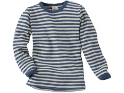 Engel natur Engel Natur Kinder Unterhemd Langarm Bio-Merinowolle blau-geringelt Gr.116 – Produktbild 1 von 1