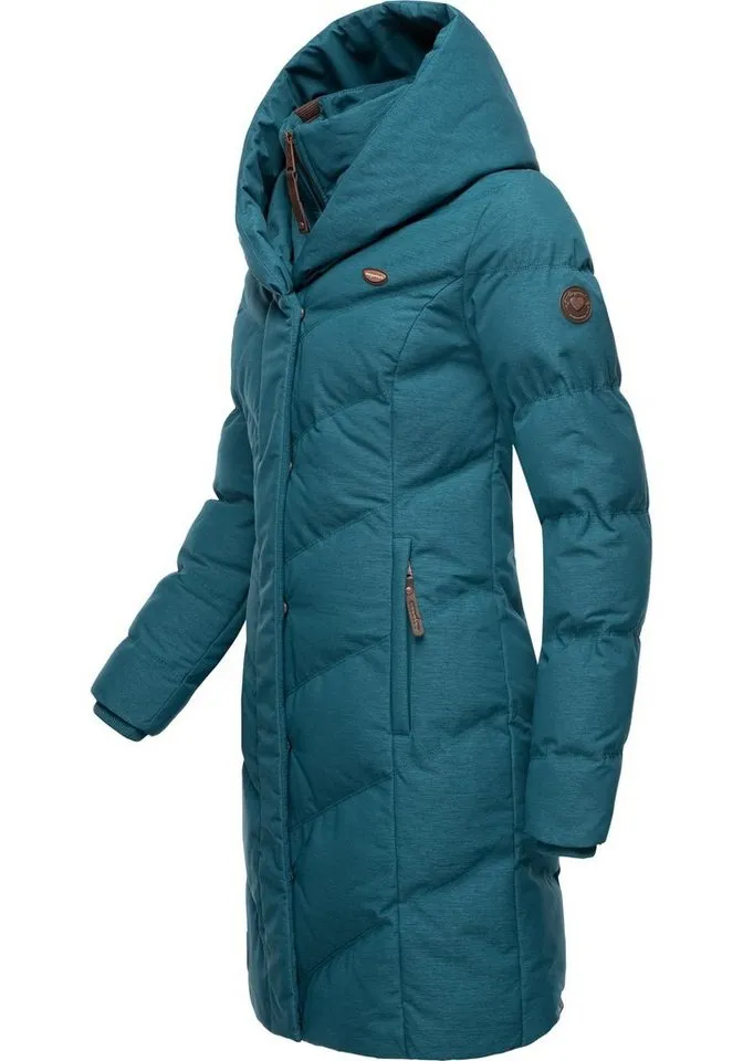 ragwear ragwear Steppmantel Natalka Melange wasserdichter Damen Wintermantel mit gefütterter Kapuze, Blau, – Produktbild 3 von 4
