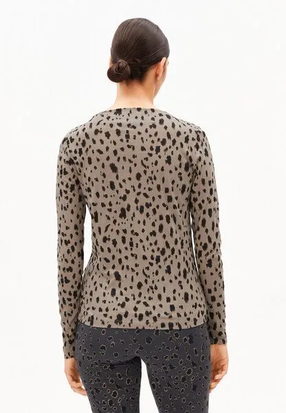 ARMEDANGELS ARMEDANGELS LEO Damen Longsleeve aus Bio-Baumwolle mit Leo-Print, Walnut cream, – Produktbild 2 von 4