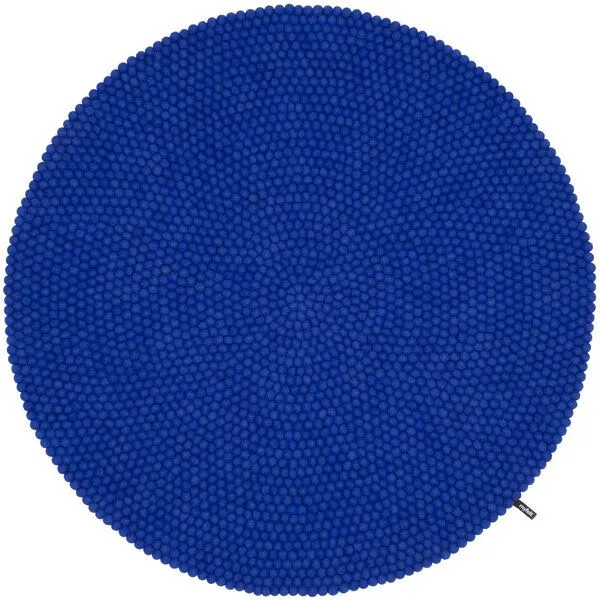 myfelt myfelt Filzkugelteppich rund, 100% Schurwolle, Isa (royalblau), – Produktbild 1 von 4