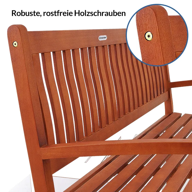 Deuba® Deuba® Gartenbank Maxima Eukalyptusholz FSC®-zertifiziert 152x55x92cm, Braun, – Produktbild 2 von 2