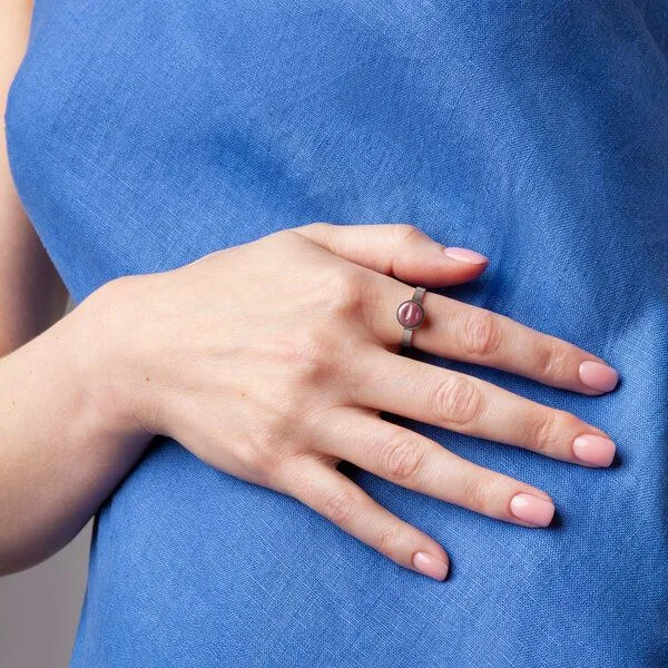 ALEXASCHA ALEXASCHA Größenverstellbarer Ring mit Stein, Silver, – Produktbild 3 von 7