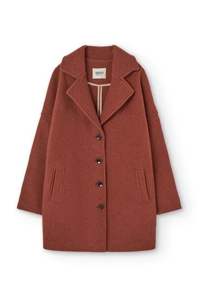 TIRALAHILACHA TIRALAHILACHA Tad Chunky Wool Coat, Rot, – Produktbild 4 von 4