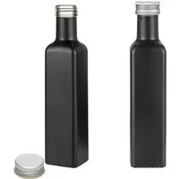 mikken mikken Ölflaschen 250 ml matt schwarz mit Schraubdeckel + Etiketten, Silber, – Produktbild 1 von 1