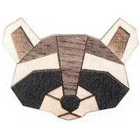 BeWooden BeWooden Brosche aus Holz - Waschbär | Mode Schmuck – Produktbild 1 von 1