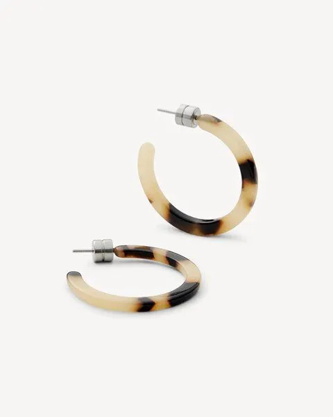 JAN N JUNE JAN N JUNE Machete Runde Ohrringe Mini Hoops aus Acetat, Grau (blonde tortoise), – Produktbild 1 von 4