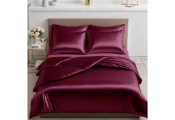 Cozyor Bettwäsche Satin glänzend 135x200, 155x200, 155x220, 200x200cm mit Reißverschluss, Satin, bordeaux Berry, 2 teilig, Edel und hochwertig – Produktbild 1 von 1