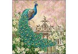 Ambiente Luxury Paper Products Papierserviette, Servietten Papier 33x33cm 3-lagig mit Vintage Pfau Motiv 20 Stück – Produktbild 1 von 1