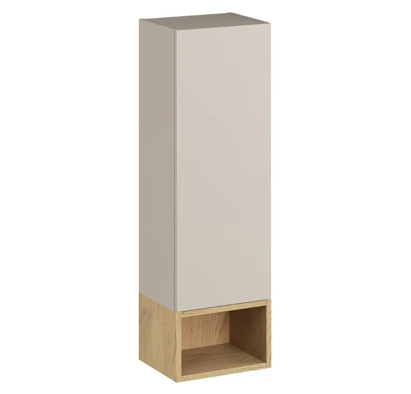 Lomadox Hängeschrank DURANGO-56 30 cm breit in Eiche und kaschmit, 1 Tür, 1 Fach, Weiß, – Produktbild 1 von 4