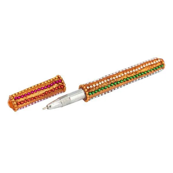El Puente El Puente Kugelschreiber mit Kappe "Rainbow" | Fair Trade & Handmade aus Indien, Mehrfarbig, – Produktbild 1 von 2