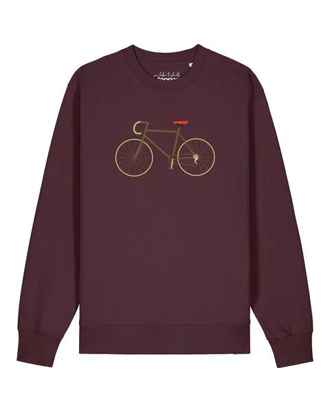 watapparel watapparel Sweatshirt Unisex Fahrrad, Red brown, – Produktbild 1 von 2