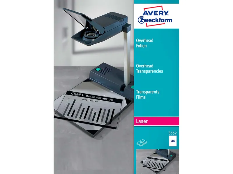 Avery Zweckform 100 Avery Zweckform Laserdruck- und Kopierfolien Nr. 3552 – Produktbild 2 von 3