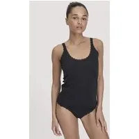 hessnatur hessnatur Tanktop COTTON FEELING LACE aus Bio-Baumwolle, Schwarz, – Produktbild 1 von 1