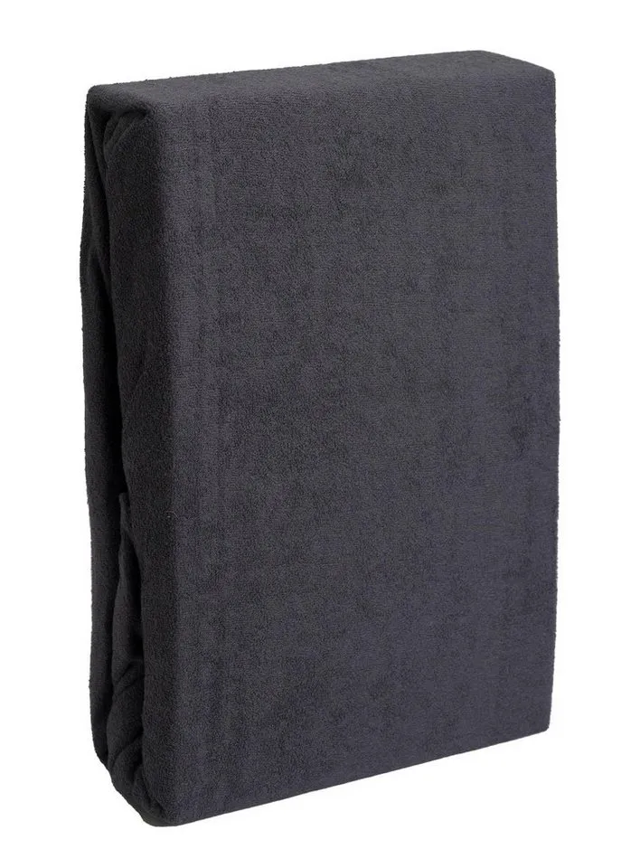Carpe Sonno Spannbettlaken Frottee Winter Laken 90x200 100x200 140x200 160x200 180x200 200x200, Frottee, Gummizug: rundum, (1 Stück), Kuscheliges Winter Spannbettlaken 90x200 Spannbetttuch Anthrazit, Grau, – Produktbild 2 von 5