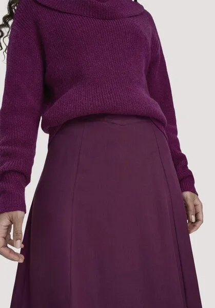 hessnatur hessnatur Gewebe Rock Midi aus reiner TENCEL Lyocell, Fuchsia, – Produktbild 2 von 4
