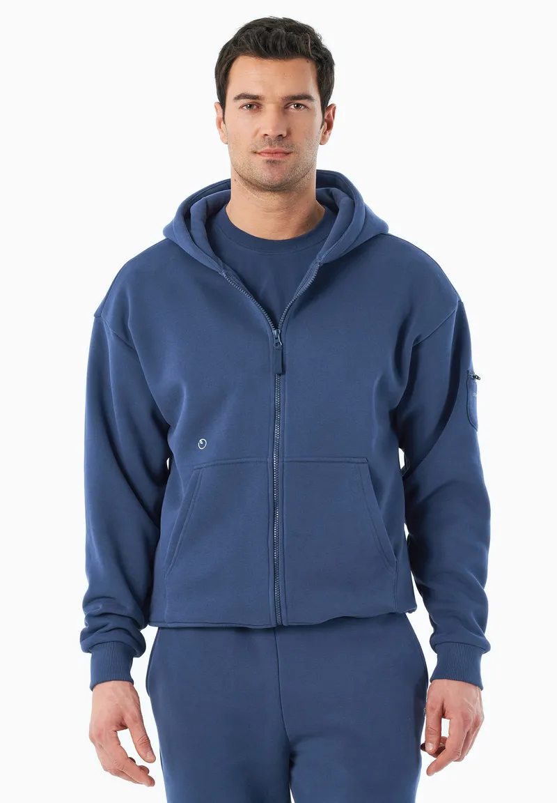 ORGANICATION ORGANICATION Herren vegan Hoodie Full Zip Jenna Navy, Dunkelblau, – Produktbild 1 von 2