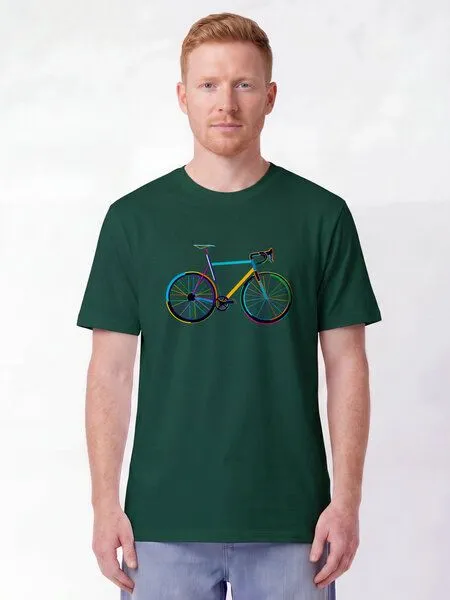 watapparel watapparel T-Shirt Unisex Fahrrad by night, Glazed green, – Produktbild 2 von 2