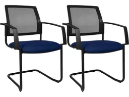 Topstar Topstar Freischwinger "BtoB 20" mit Armlehnen Netzrücken dunkelblau, 2 Stk. – Produktbild 1 von 1