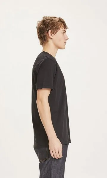 KnowledgeCotton Apparel KnowledgeCotton Apparel Basic T-Shirt O-Neck aus Bio-Baumwolle, Schwarz (black jet), – Produktbild 6 von 6
