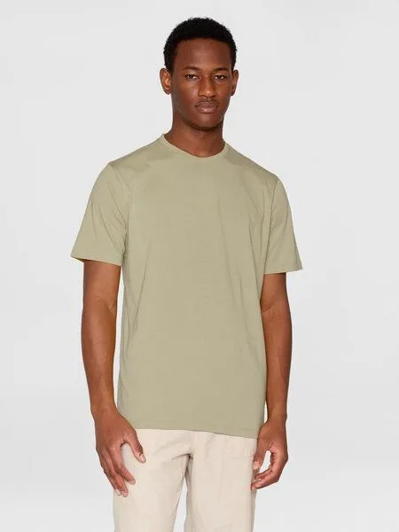 KnowledgeCotton Apparel KnowledgeCotton Apparel Basic T-Shirt O-Neck aus Bio-Baumwolle, Grün (twill), – Produktbild 1 von 4