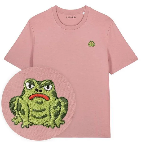 LIGARTI Besticktes T-Shirt – Gretel die Kröte – LIGARTI Tiermanufaktur, Cremeweiss, – Produktbild 4 von 4