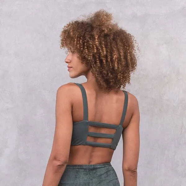 Jaya Jaya CARMEN - Damen - Bra für Yoga aus Biobaumwolle, Forest/grün, – Produktbild 3 von 4