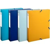 Exacompta 8 Exacompta Archivboxen "BeeBlue", DIN A4, Gummizug, 3 Klappen, RB 40 mm, sortiert – Produktbild 1 von 1