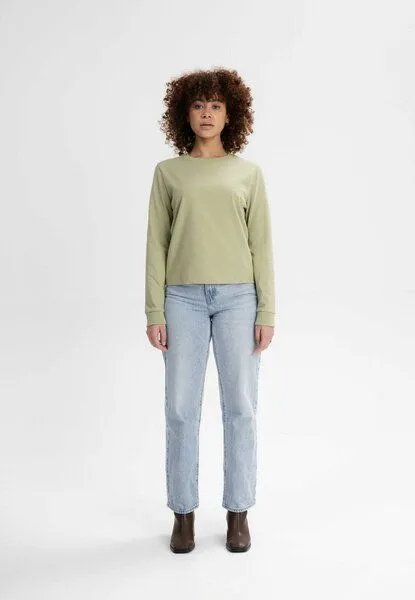 MELA MELA Langarmshirt schwer Style AASTHA aus 100% Bio-Baumwolle, Tea leaf, – Produktbild 3 von 4