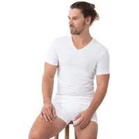 mey Mey Re:Think Herren Organic Shirt mit V-Ausschnitt aus GOTS Baumwolle, Weiss, – Produktbild 1 von 1