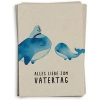 matabooks matabooks® A6 Grußkarte/Klappkarte aus nachhaltigem Graspapier, Papa wal, – Produktbild 1 von 1