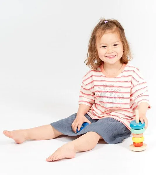 Sense Organics & friends in cooperation with GARY MASH Sense Organics & friends in cooperation with GARY MASH Weicher Kinderrock aus Bio-Musselin, Blaugrau (blau), – Produktbild 3 von 4