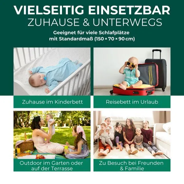 Silberkraft Silberkraft Insektenschutz für Reise- und Kinderbett – Mückennetz 150×70×90 cm – Faltbar & atmungsaktiv – Für Babyreisebett & Beistellbett – Inkl. Transportbeutel – Produktbild 3 von 4