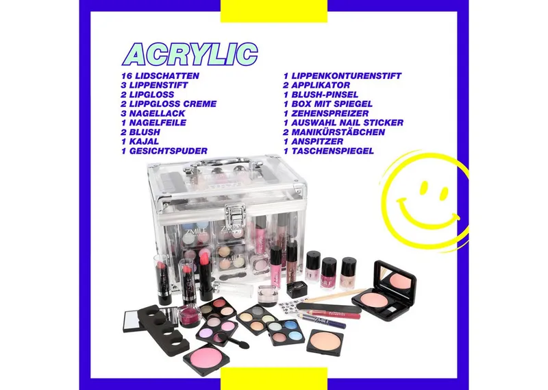 ZMILE COSMETICS Kosmetik-Koffer ACRYLIC, 42-tlg., vegane Kosmetik, Bunt|silberfarben, – Produktbild 4 von 8