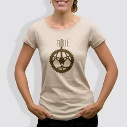 little kiwi little kiwi Damen T-Shirt, "Ride", Mid Heather Beige – Produktbild 1 von 1