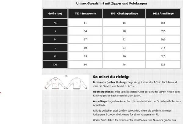 YTWOO YTWOO Unisex-Sweatshirt mit Zipper und Polokragen, Schwarz, – Produktbild 3 von 3