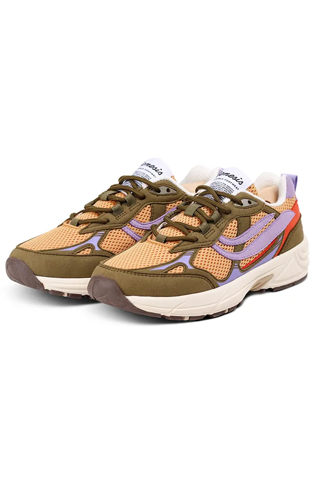 Genesis Genesis Damen vegan Turnschuhe G-Eco'99 Multi Olive Senf Lavendel, Olivgrün, – Produktbild 2 von 2