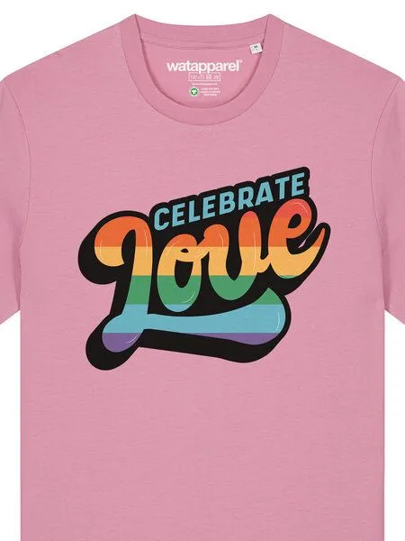 watapparel watapparel T-Shirt Unisex Celebrate Love, Bubble pink, – Produktbild 3 von 4