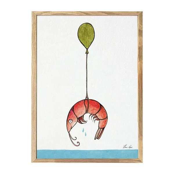 LIGARTI Kunstdruck »Shrimp Ausflug« von LIGARTI | A4, A3 oder A2 | Wandbild | Poster | Kunst – Produktbild 1 von 3