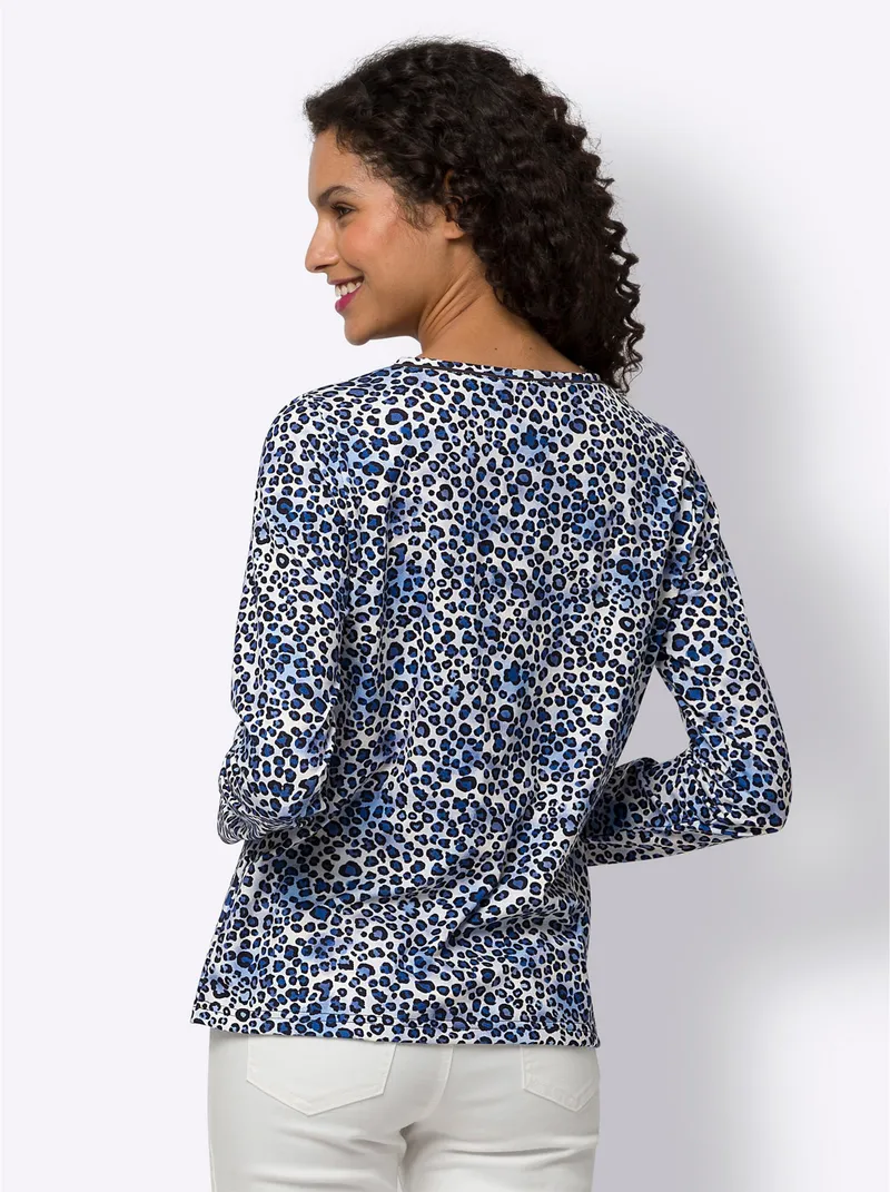 heine Print-Shirt champagner-taubenblau-bedruckt, Champagner-taubenblau-bedruckt, – Produktbild 1 von 2